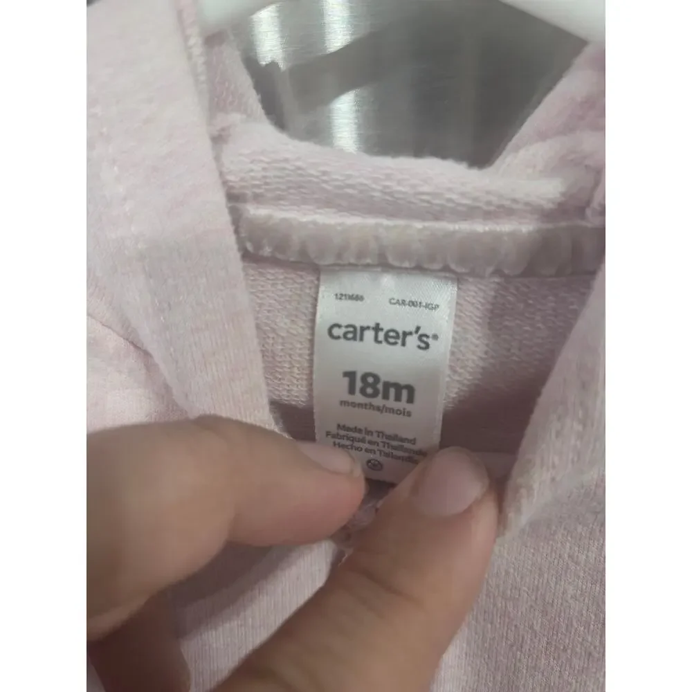 Pastel Pink Bear Hoodie - Carter's - 18mo